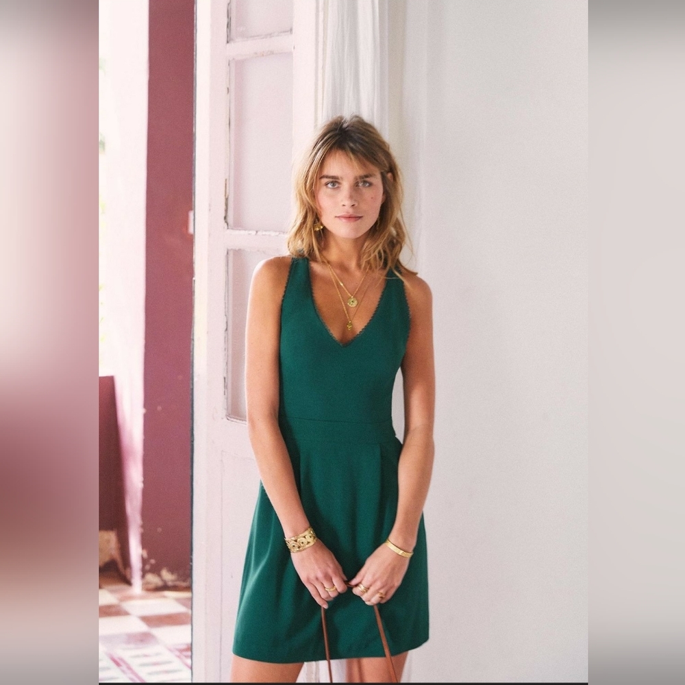 Sezane Alya Dress, Emerald Green, sz4